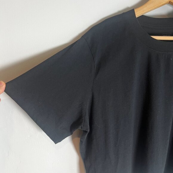 prAna Womens Everyday Crop Short Sleeve Tee Shirt MEDIUM Black Cotton - Picture 3 of 8